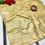 Beige zari woven banarasi satin silk traditional saree with blouse piece