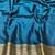 Blue zari woven banarasi silk traditional saree with blouse piece