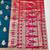 Navy blue zari woven baluchari silk traditional saree with blouse piece