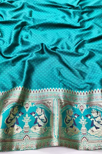Wine zari woven baluchari silk traditional saree with blouse piece