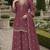 Purple roman silk stitched plazzo suit with embroidery & sequence work