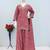 Purple roman silk stitched plazzo suit with embroidery & sequence work