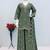 Green roman silk stitched plazzo suit with embroidery & sequence work