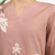 Women's cotton, linen powder pink embroidered short kurta with pant