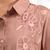 Women's cotton, linen powder pink embroidered short kurta with pant