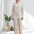 Women's linen powder blue embroidered short kurta with pant