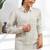 Women's linen powder blue embroidered short kurta with pant