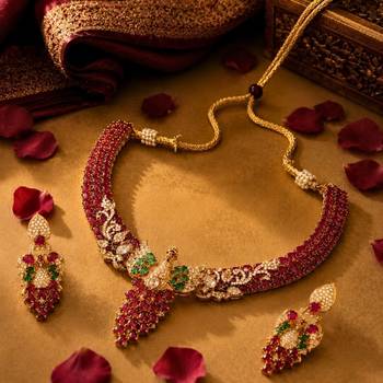 Kundan & Stone Peacock Motif Necklace Set 2
