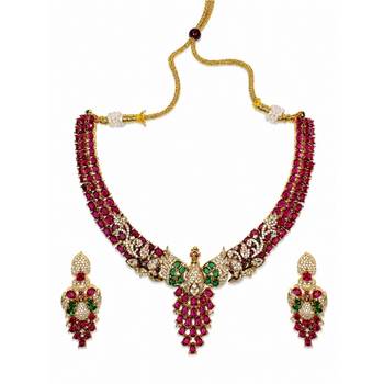 Kundan & Stone Peacock Motif Necklace Set 4
