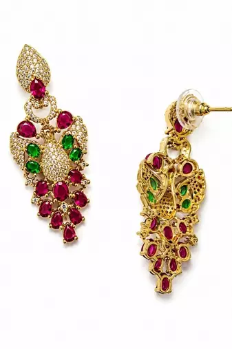Kundan & Stone Peacock Motif Necklace Set