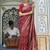 Red colour pure soft khadi georgette weaving saree with blouse
