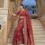 Red colour pure soft khadi georgette weaving saree with blouse