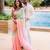 Pink colour digital print georgette sequence saree with unstitched blouse
