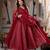 Maroon colour chanderi jacquard anarkali suit set with dupatta