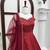 Maroon colour chanderi jacquard anarkali suit set with dupatta