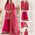Pink colour heavy chinnon silk kurti palazzo set with dupatta