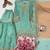 Green colour fendy silk embroidered kurti sharara set with dupatta
