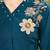 Teal blue colour embroidered rayon co-ord set for women