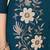 Teal blue colour embroidered rayon co-ord set for women
