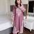 Rose colour chinon silk kurti palazzo set with georgette dupatta