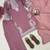 Rose colour chinon silk kurti palazzo set with georgette dupatta