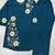 Teal blue colour embroidered rayon co-ord set for women