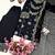 Black colour french crepe embroidered kurti palazzo set with dupatta