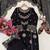 Black colour french crepe embroidered kurti palazzo set with dupatta