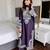 Purple colour chinon silk kurti palazzo set with georgette dupatta