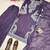 Purple colour chinon silk kurti palazzo set with georgette dupatta