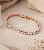 18k Rose Gold Plated AD Adjustable Tennis Bracelet