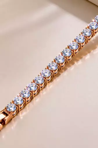 18k Rose Gold Plated AD Adjustable Tennis Bracelet