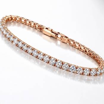 18k Rose Gold Plated AD Adjustable Tennis Bracelet 3