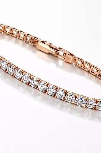 18k Rose Gold Plated AD Adjustable Tennis Bracelet