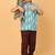 Blue ikat cotton boys shirt