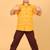 yellow ikat cotton boys shirt