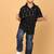black ikat cotton boys shirt