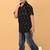 black ikat cotton boys shirt