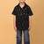 black ikat cotton boys shirt