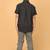 Black block print cotton boys shirt