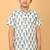 White with blue block print cotton boys shirt