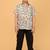 White with multicolor block print cotton boys shirt