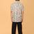 White with multicolor block print cotton boys shirt