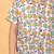 White with multicolor block print cotton boys shirt