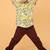 White with yellow green block print cotton boys shirt