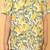 White with yellow green block print cotton boys shirt