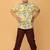 White with yellow green block print cotton boys shirt