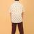 White with yellow florals block print cotton boys shirt