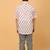 White with pink grey florals block print cotton boys shirt