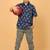 Indigo florals block print cotton boys shirt